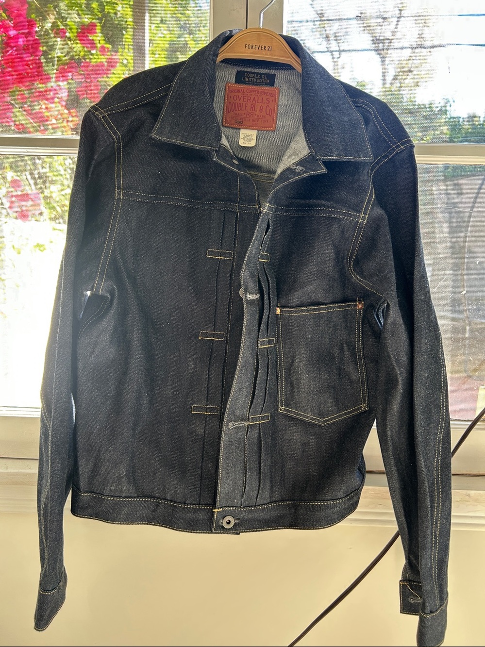 Ralph Lauren Double RL Dark Indigo Denim Jacket limited edition raw s salvaged